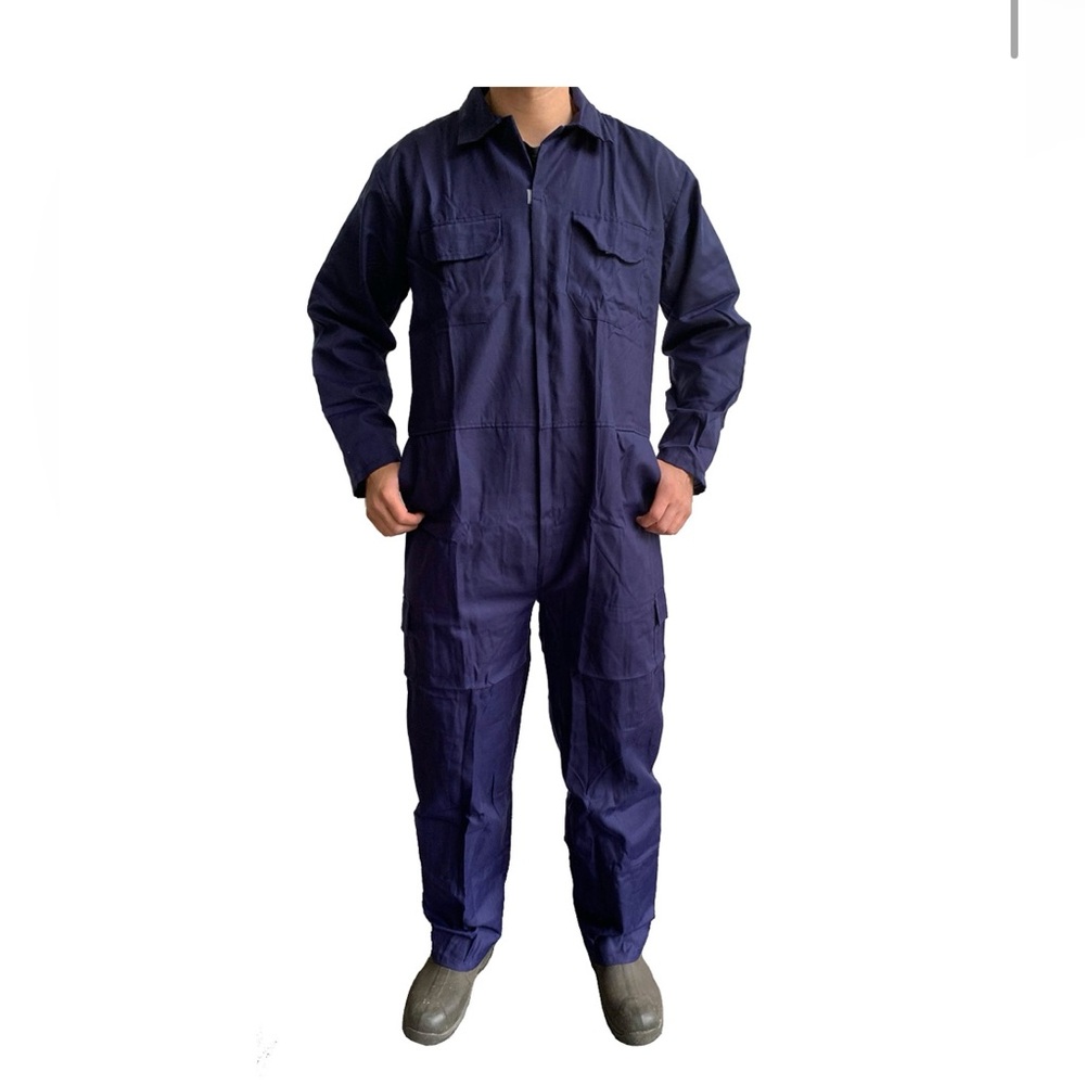 Brand New Mens Work Coveralls Turners Workwear Size Large Navy Blue Cargo Zip up